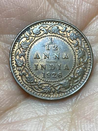 2026年第十六场(总第一百八十五场）外国好品散币场(免佣金) - 英属印度1926年1/12安娜(乔治五世时期，c版加尔各答造)
