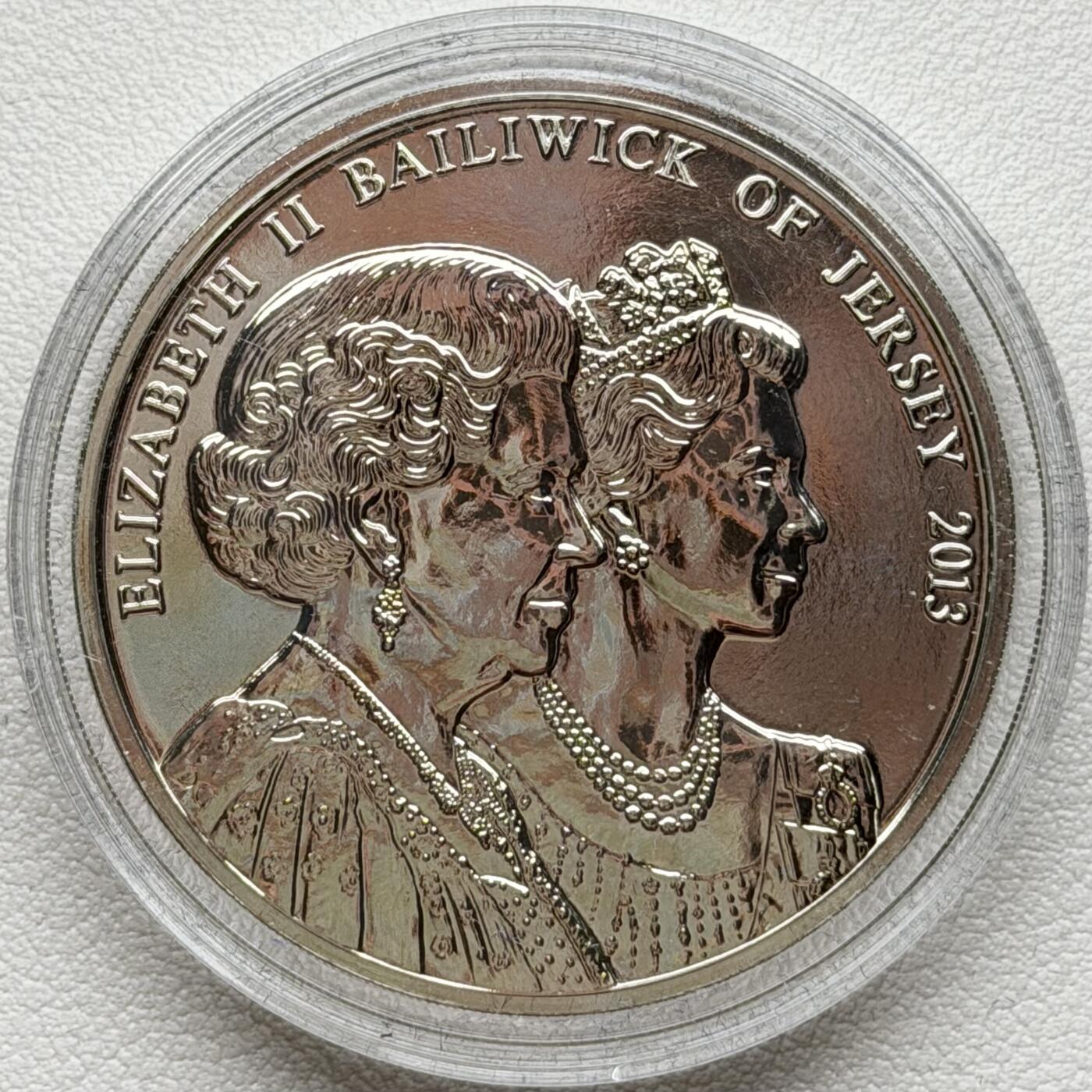 ＜星葵🌻钱币社＞散币克朗场第69期·2月3日发货 泽西岛2013年女王加冕60周年5镑克朗型纪念币