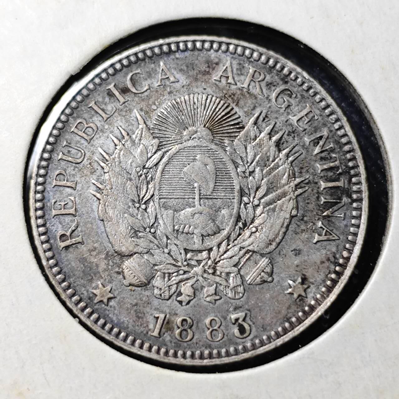 KK钱币收藏小铺  第398期 百期特拍（四拍之二） 2月预留时间 周末发货  1883阿根廷20分银币