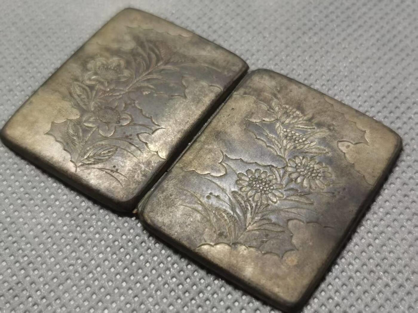 七河·世界币章矿标杂件每周小拍（总第36期）（周一结标） 藏家出品X578 工艺精美 刻花袖珍小铜盒 本件拍品由合作藏家负责邮寄