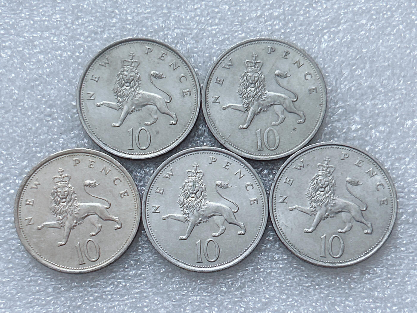 第一海外回流一元起拍收藏 散集专场  第297期 英国10便士硬币 大版 5枚 带光品