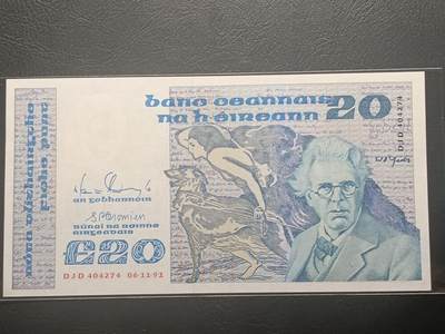 2026二月第一期，总215期 - 爱尔兰1991年20镑UNC-，作家叶芝和大小布兰克斯群岛，少见中高面值