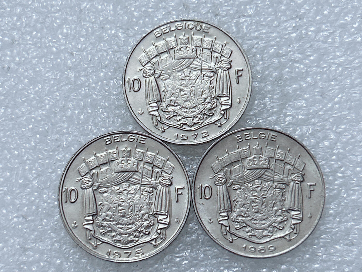第一海外回流一元起拍收藏 散集专场  第297期 比利时10法郎硬币 3枚 好品