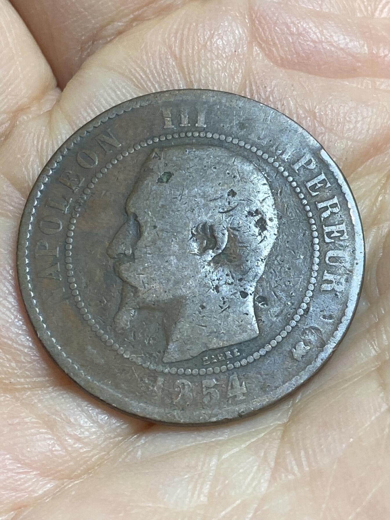 2026年第十六场(总第一百八十五场）外国好品散币场(免佣金) 法兰西第二帝国1854年10生丁(拿破仑三世第一版，K标波尔多造)