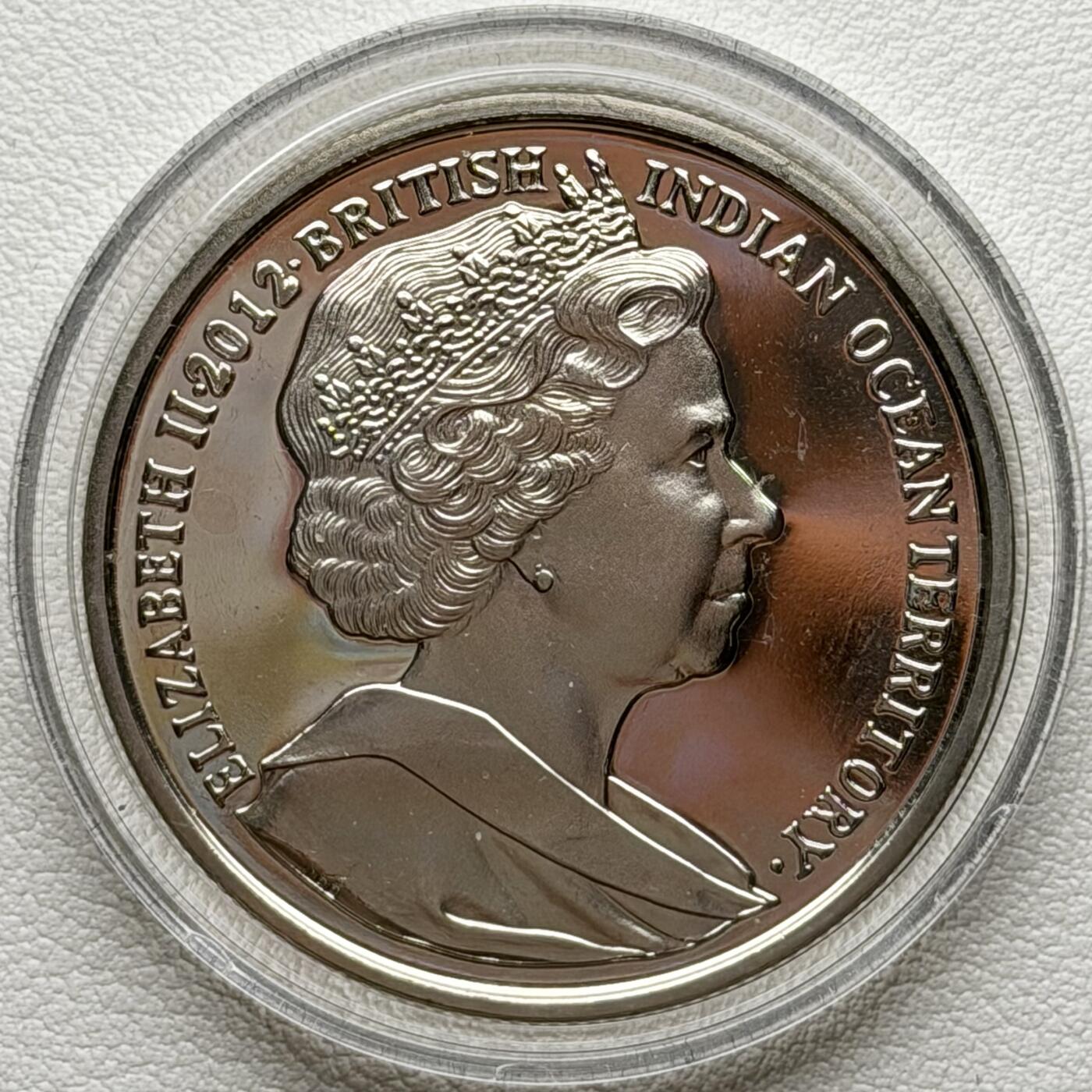 ＜星葵🌻钱币社＞散币克朗场第69期·2月3日发货 英属印度洋2012年女王登基60周年2镑克朗型纪念币