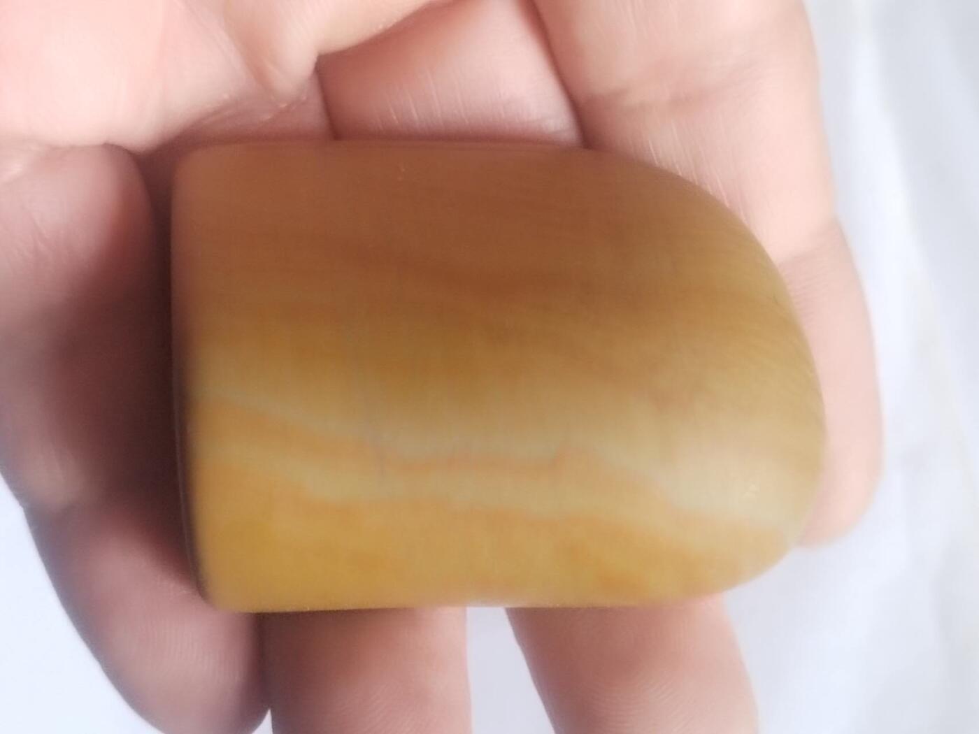 综合 黄腊石手把件。笃行。