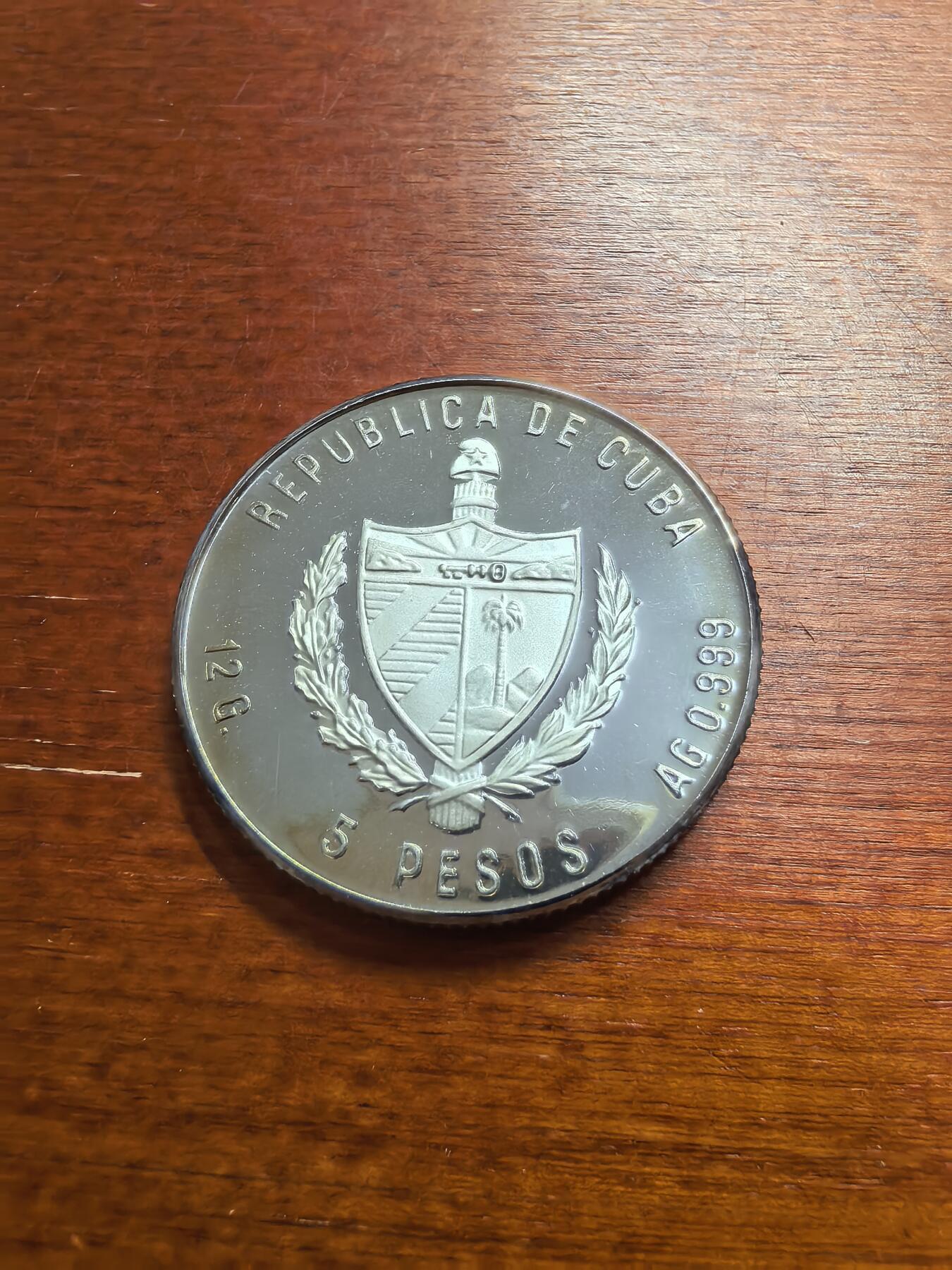 长老汇蛇年精选第九十七场拍卖 1983古巴萨拉热窝冬奥5比索精制银币，12克999银，5000枚