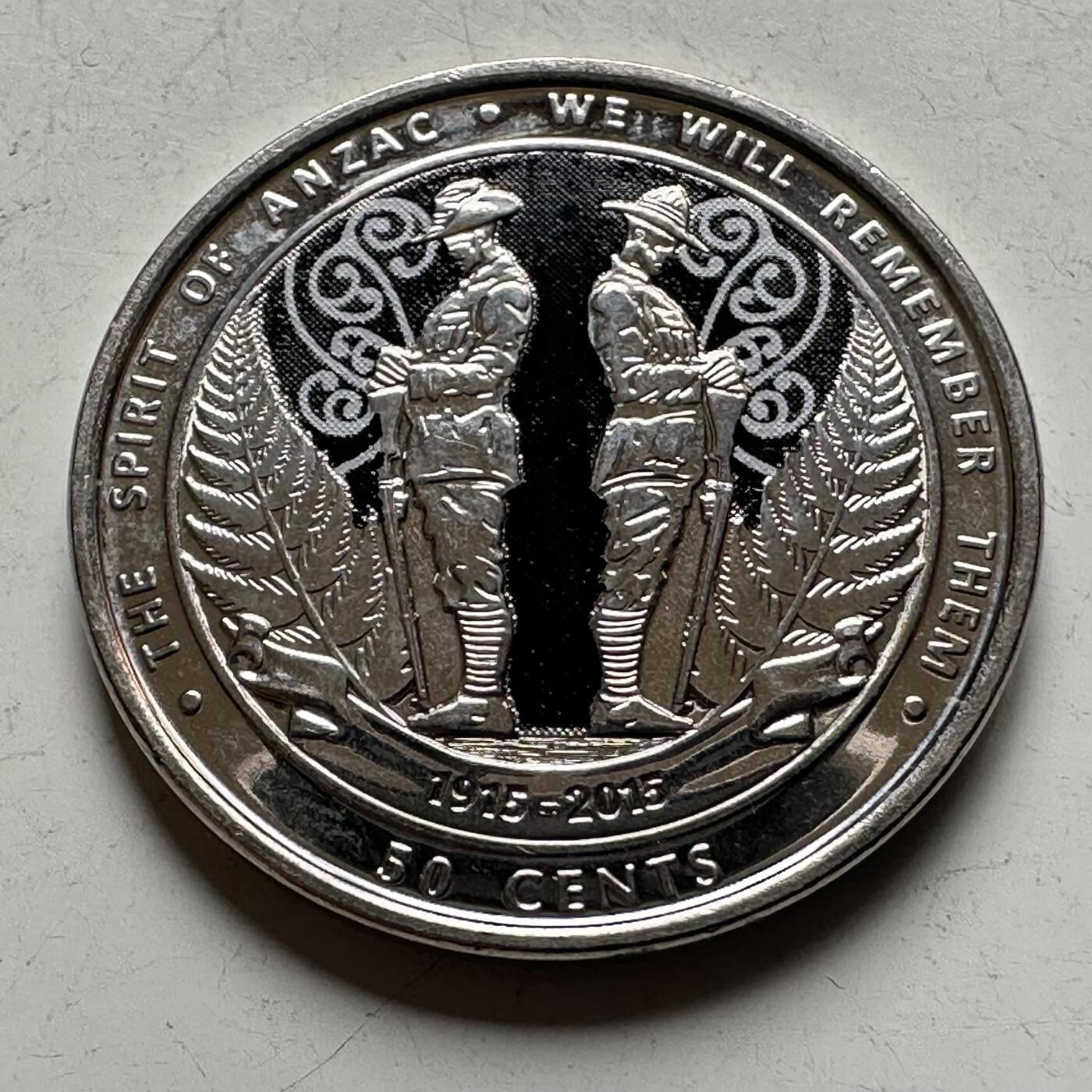 🌹外币初藏🌹🐯2026年第14场  每周二四六晚8️⃣点 接代拍 新西兰2015年澳新军团百年50分彩色纪念币