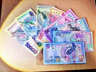 【Blue Auction】世界纸币精拍第781期——18级TOP拍卖/信誉/品质/专业/高效💫 - 【一组8张】苏里南 2000年5-10000盾 全新UNC 花鸟套