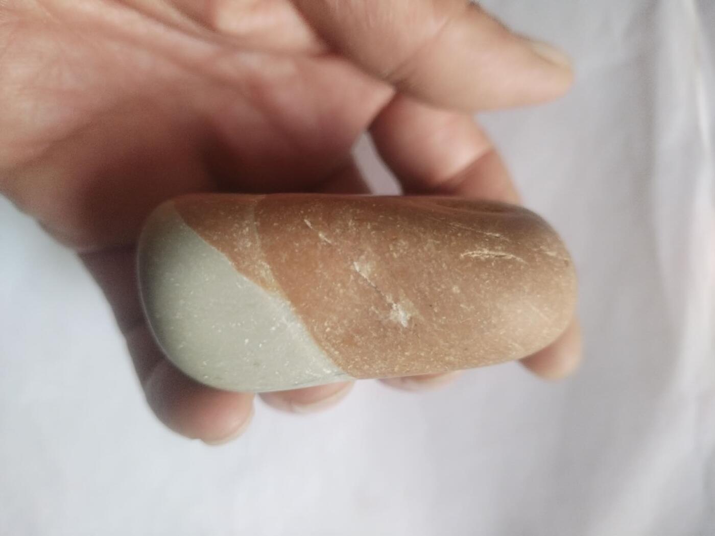 综合 松花石手把件。上岸。