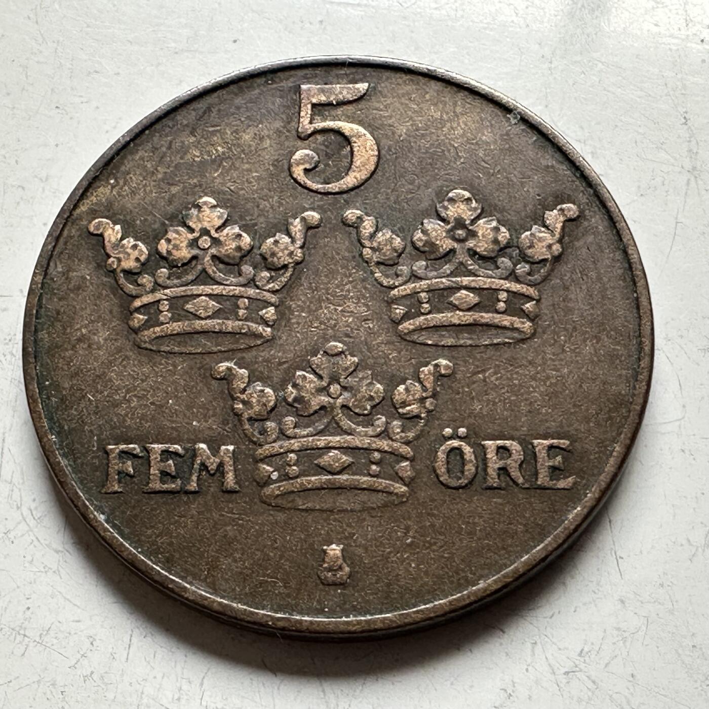 🌹外币初藏🌹🐯2026年第14场  每周二四六晚8️⃣点 接代拍 瑞典1930年5欧尔铜币