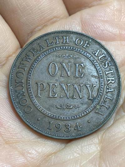 2026年第十六场(总第一百八十五场）外国好品散币场(免佣金) - 澳大利亚🇦🇺1934年1便士(乔治五世时期，m版墨尔本造)