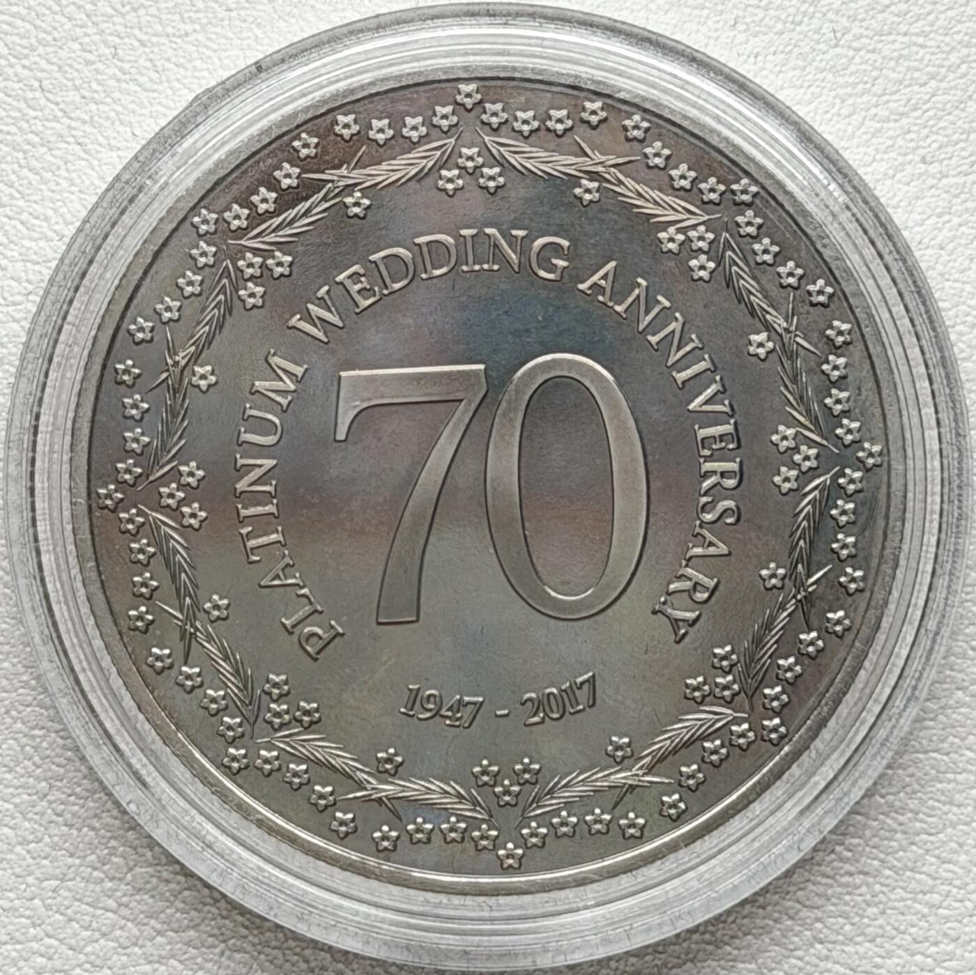 ＜星葵🌻钱币社＞散币克朗场第69期·2月3日发货 马恩岛2017年女王白金婚纪念日1克朗纪念币