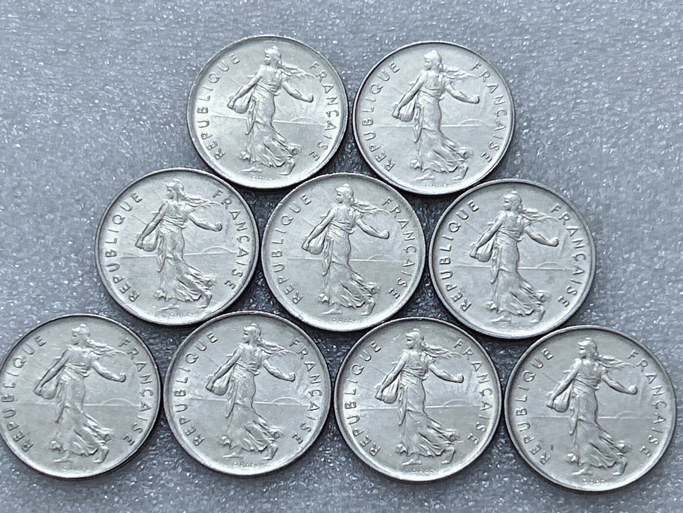 第一海外回流一元起拍收藏 散集专场  第297期 法国5法郎硬币 9枚