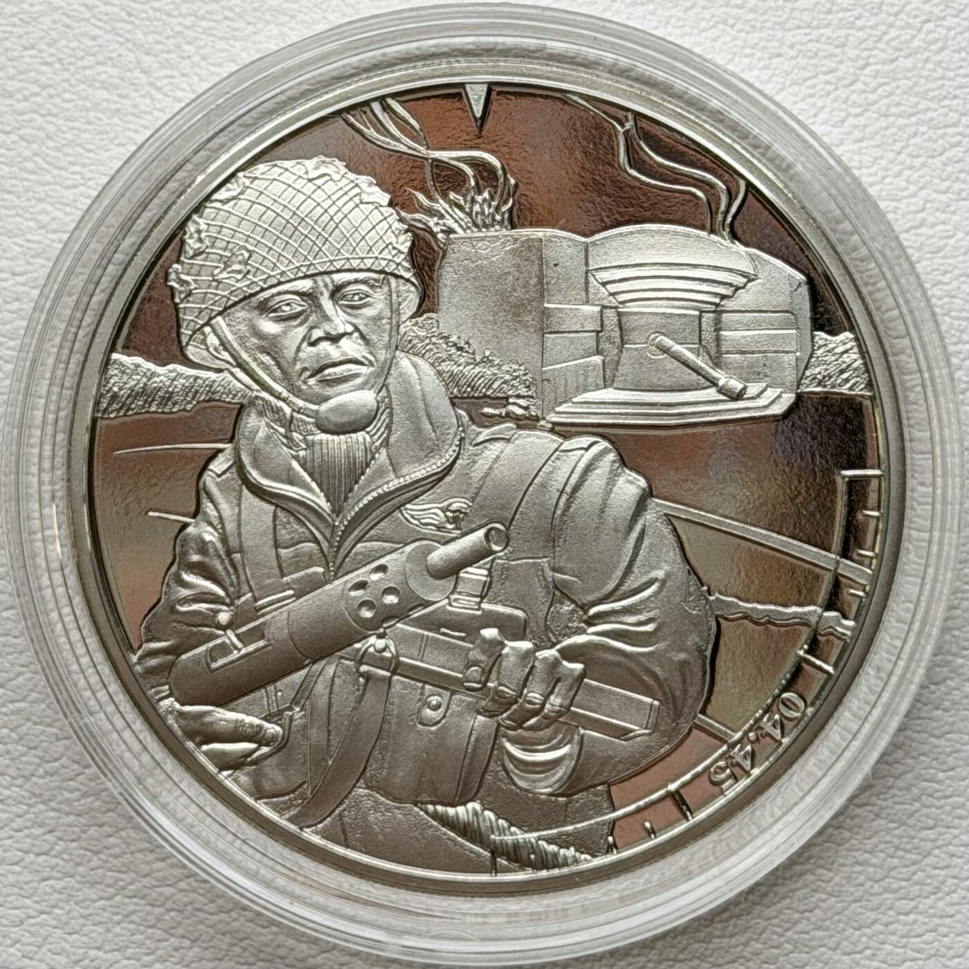 ＜星葵🌻钱币社＞散币克朗场第69期·2月3日发货 泽西岛2019年诺曼底登陆24小时·4点45·占领默维尔炮台5镑克朗型精制纪念币