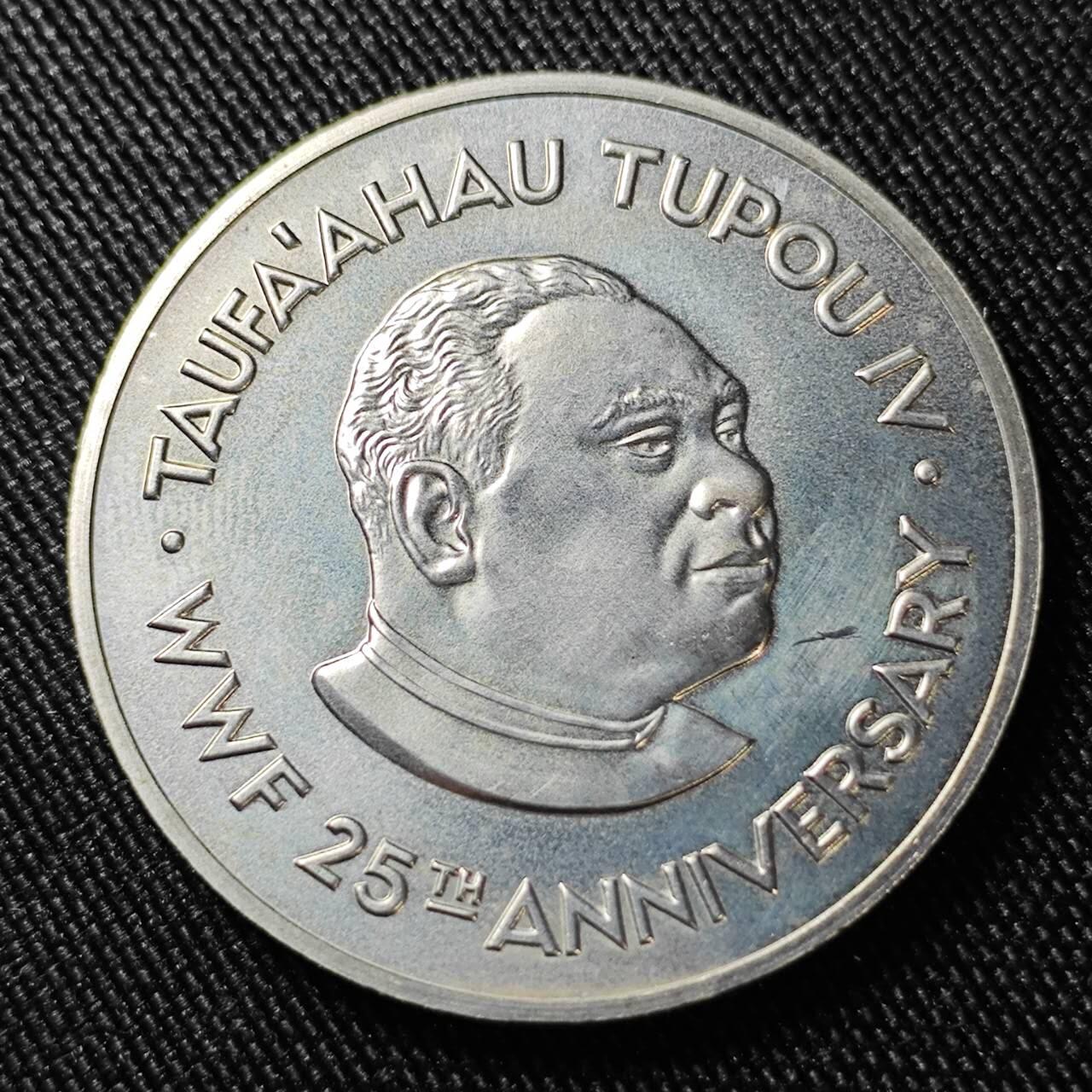 KK钱币收藏小铺  第398期 百期特拍（四拍之二） 2月预留时间 周末发货  1986汤加1潘果纪念币 世界野生动物基金会成立25周年纪念 