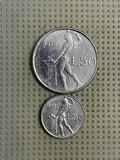 2026年第19场各国散币拍卖（总第169场） - 意大利50里拉大小2枚