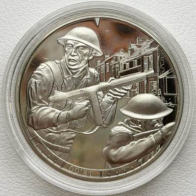 ＜星葵🌻钱币社＞散币克朗场第69期·2月3日发货 - <发行量19995·根西岛和泽西岛联合发行>根西岛2019年诺曼底登陆24小时·18点·加拿大和英国黄金海滩回合5镑克朗型精制纪念币