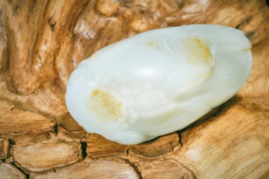 上海都达杂项专场十二（全场包邮】 和田玉籽料精雕《竹笋》手把件89-27