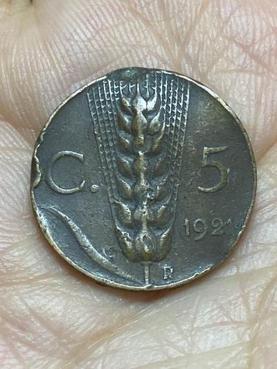 2026年第十六场(总第一百八十五场）外国好品散币场(免佣金) - 币不平–意大利王国1921年5分(维托里奥·埃马努埃莱三世第三套)