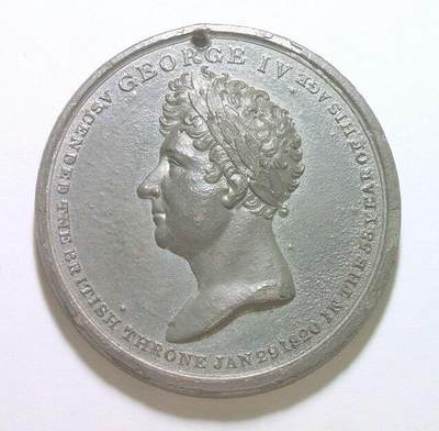 英国1820年 乔治四世高浮雕精制大合金章 45MM - 英国1820年 乔治四世高浮雕精制大合金章 45MM