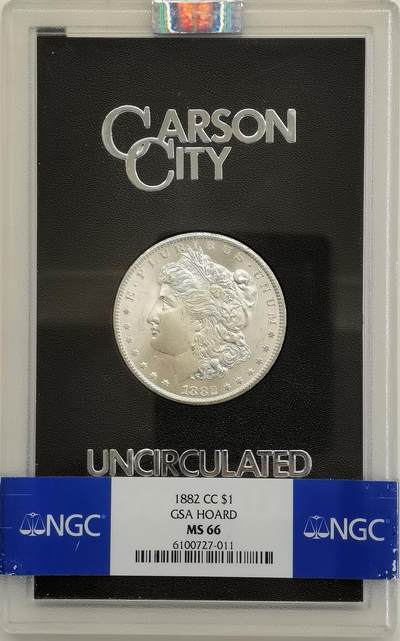 博洋堂世界钱币拍卖第159期（全场包邮） - NGC MS66 美国1882 CC 摩根 卡森厂 GSA大封装 品相极其完美 高分难得 一枚毕业
