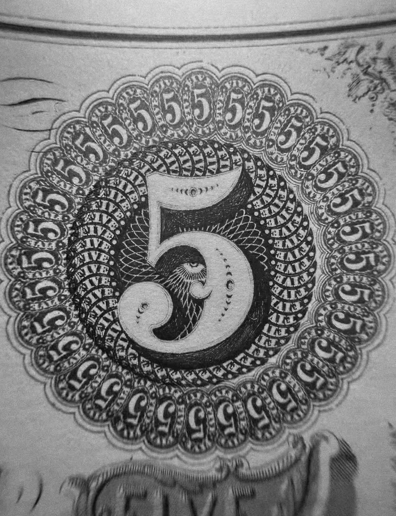 《外钞收藏家》第六百零六期（精品场）（本平台长期征集拍品、欢迎藏友们联系合作） 1859 年美国密歇根州兰辛国会银行（ The Bank of the Capitol）5 美元纸币雕刻版票样纪念卡  1994年由美国钞票公司（ABNC）使用百年原钞凹凸母版印制（非普通平面印刷）并以极小规模限量发行 正面左侧为“自由（Freedom）”雕像——该像现矗立于美国国会大厦顶部 背面为美钞公司总裁认证签名 为高价原版老美钞收藏欣赏之平替