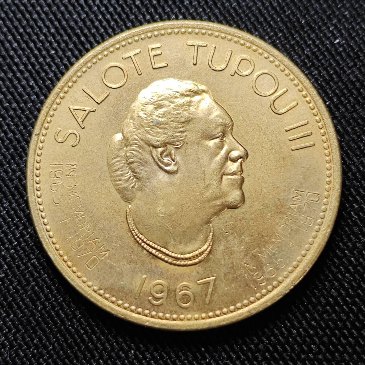 KK钱币收藏小铺  第398期 百期特拍（四拍之二） 2月预留时间 周末发货  1967汤加50分镀金币