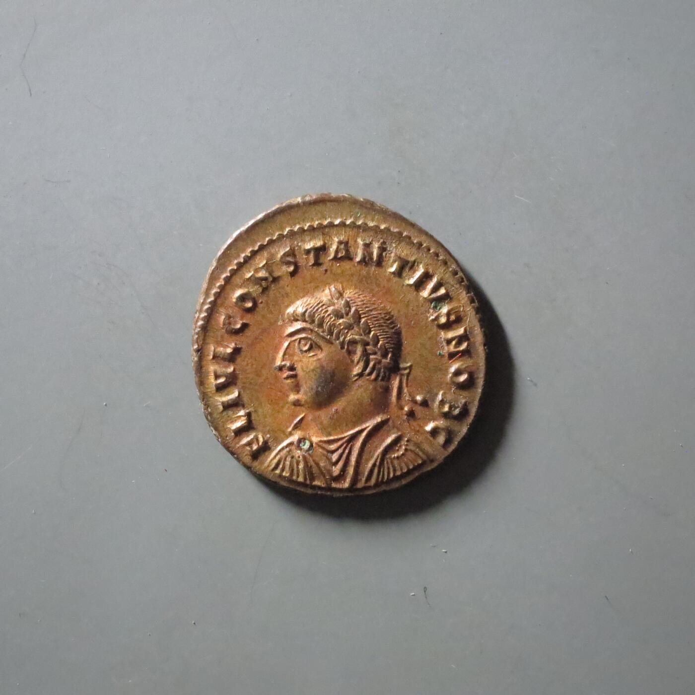 七河·世界币章矿标杂件每周小拍（总第36期）（周一结标） 精品（28）k627古罗马帝国铜币 君士坦提乌斯二世 华夏评级AU55