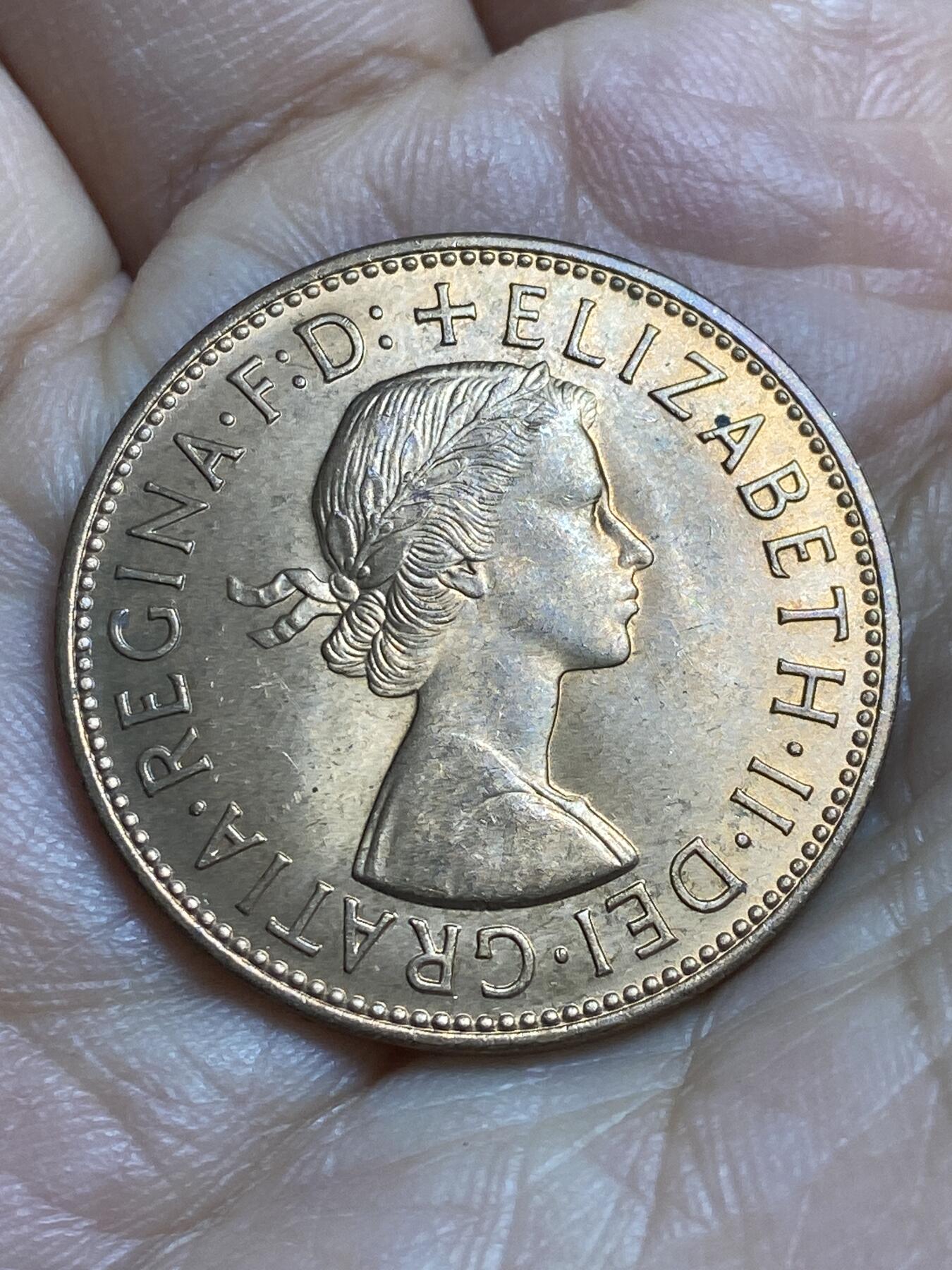 2026年第十六场(总第一百八十五场）外国好品散币场(免佣金) 原光好品–英国🇬🇧1967年1便士(伊丽莎白二世青年桂冠第二版，普制币关门年)