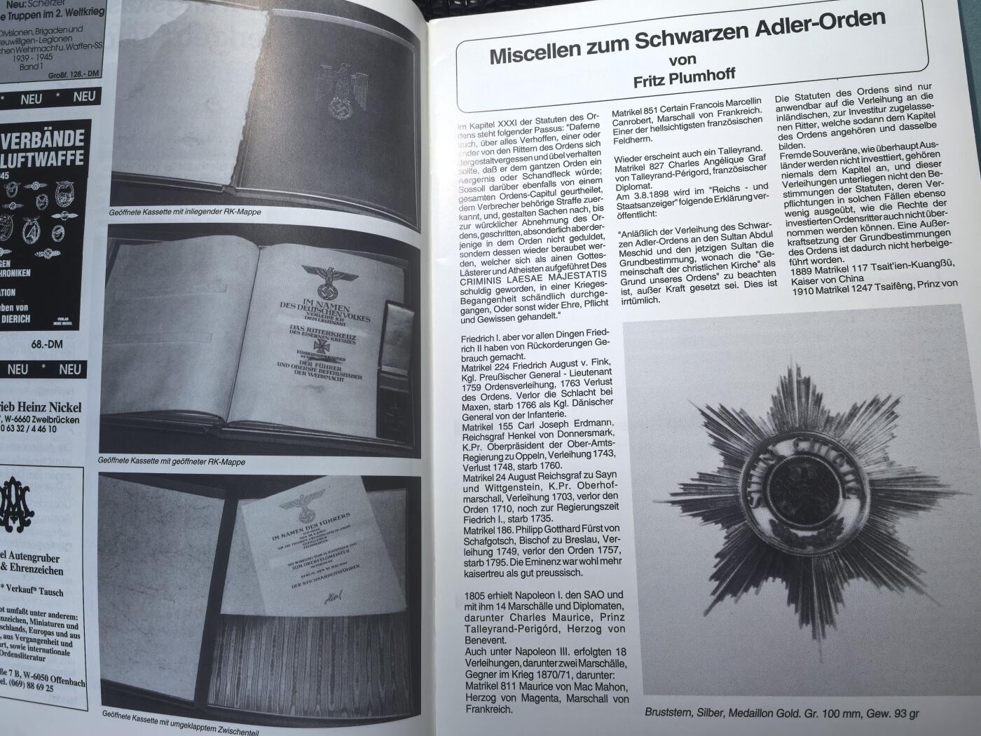 盛世勋华——号角文化勋章邮票专场拍卖第303期 德国出版 Militaria-Magazin杂志 总第72期 58页