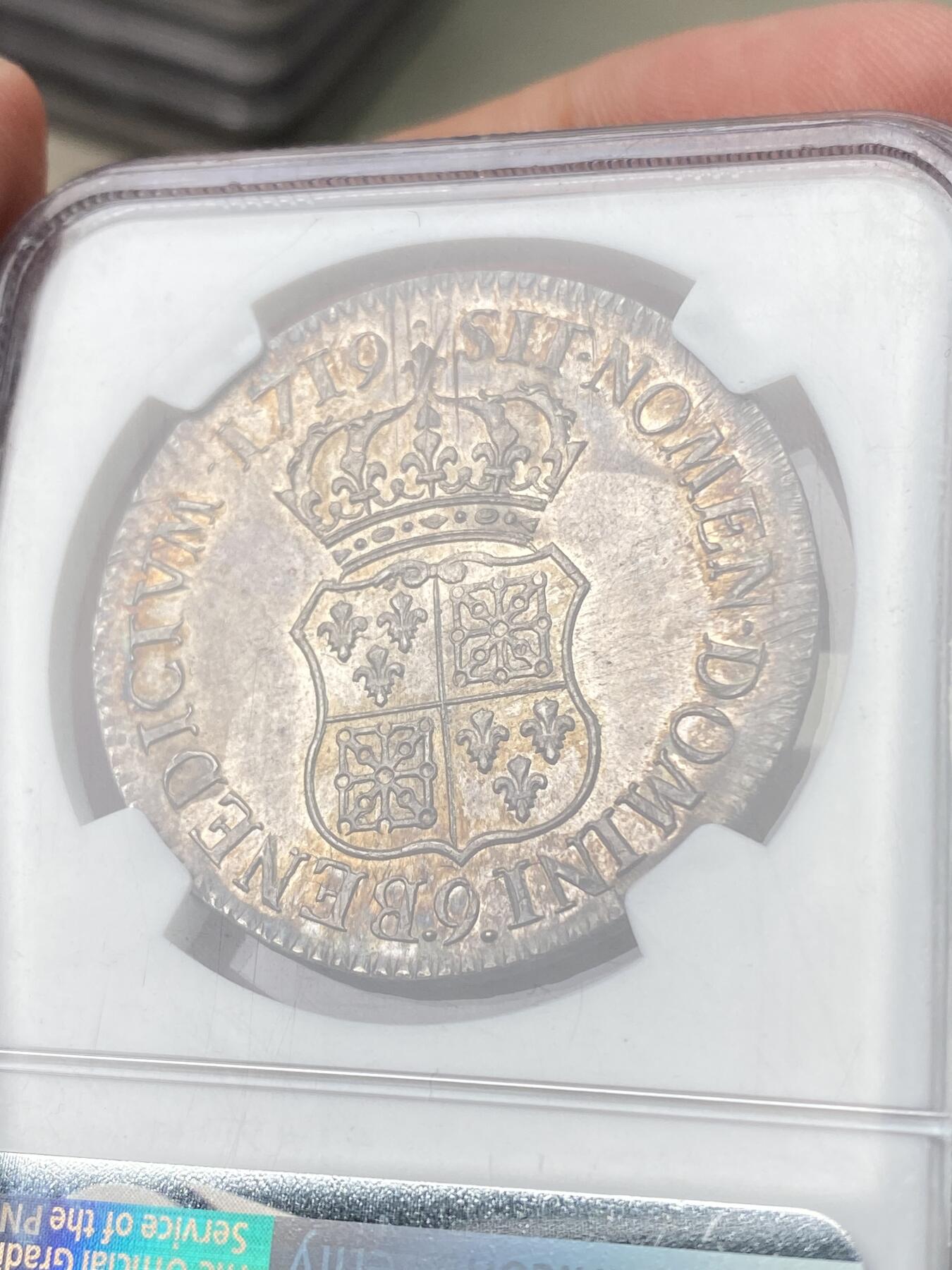 万国钱币拍卖第060期（万国六十期纪念大拍） NGC MS63 1719法国路易十五埃居大银 雷恩厂铸造 全深打欧陆五彩转光极美 少许减重痕迹 顶级收藏品质