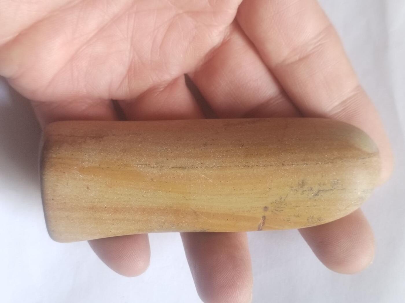 综合 黄腊石手把件。越来越好。