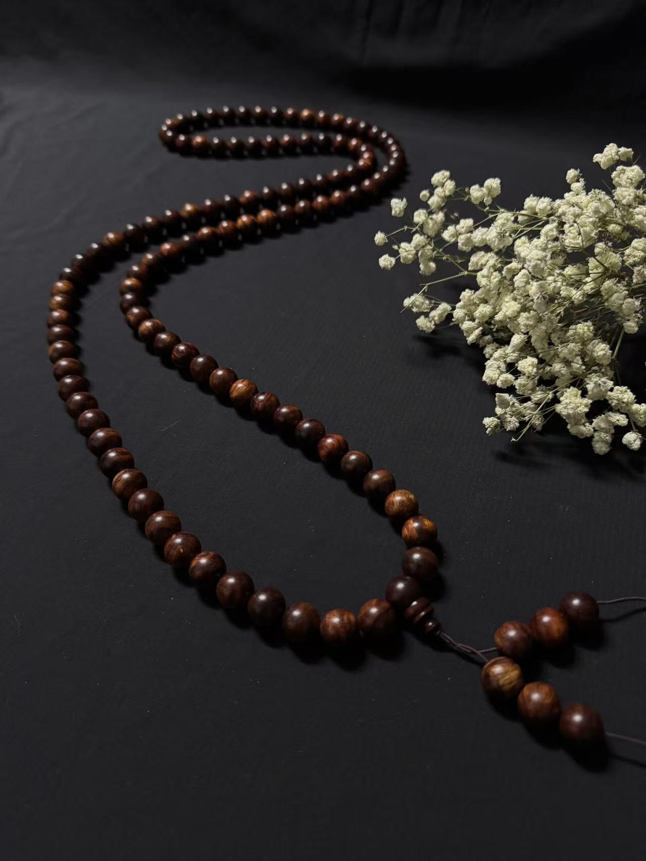 零元拍：海南黄花梨 108/1MM 长串佛珠