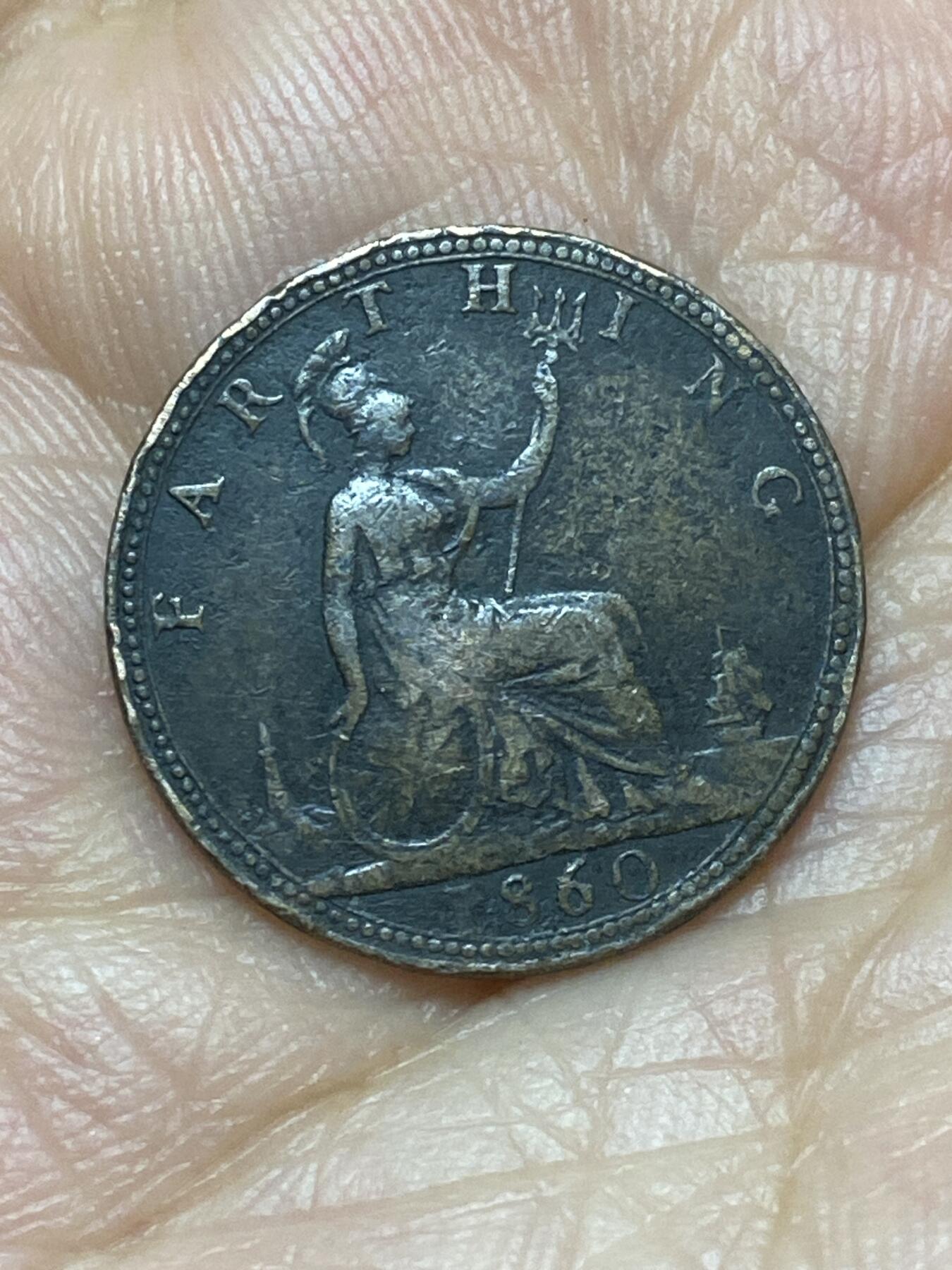 2026年第十六场(总第一百八十五场）外国好品散币场(免佣金) 稀少品种–英国🇬🇧1860年1法新(维多利亚女王中年桂冠第一版，Beaded border–珠圈版)