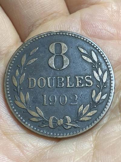 2026年第十六场(总第一百八十五场）外国好品散币场(免佣金) - 英属根西岛🇬🇬1902年8道布(爱德华七世加冕年，H标喜敦厂造)