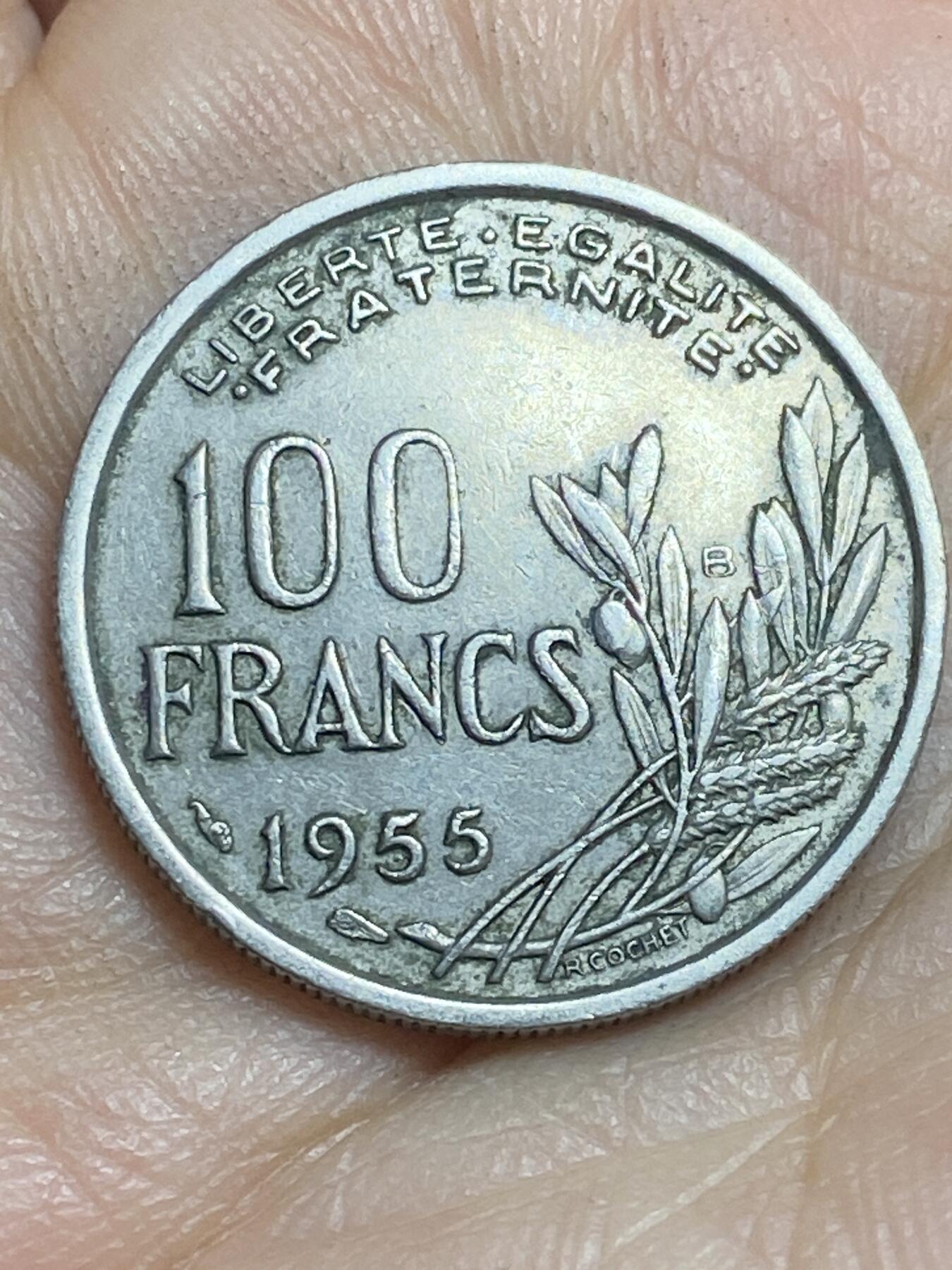 2026年第十六场(总第一百八十五场）外国好品散币场(免佣金) 法兰西第四共和国1955年100法郎(B标，博蒙莱罗热造)