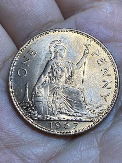 2026年第十六场(总第一百八十五场）外国好品散币场(免佣金) - 原光好品–英国🇬🇧1967年1便士(伊丽莎白二世青年桂冠第二版，普制币关门年)