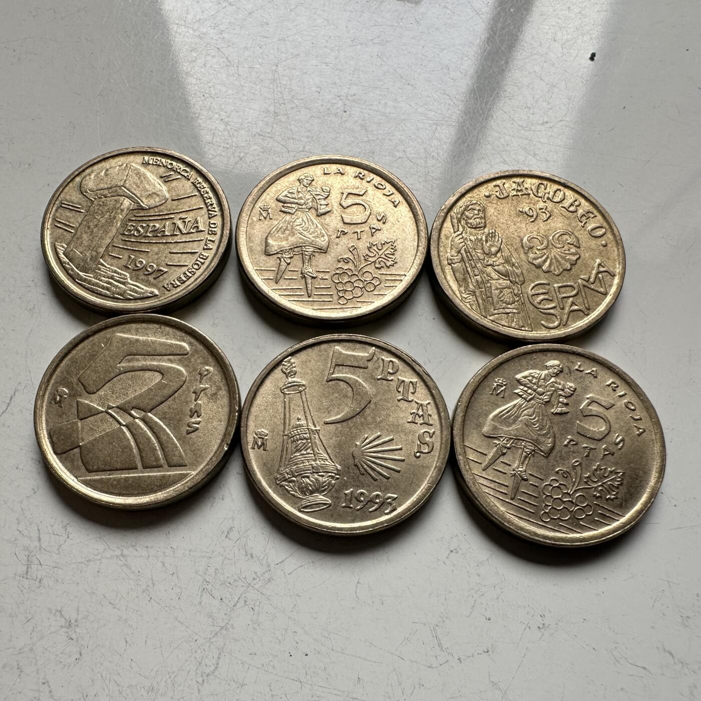 🌹外币初藏🌹🐯2026年第14场  每周二四六晚8️⃣点 接代拍 西班牙五比塞塔六枚