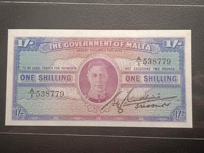 2026二月第一期，总215期 - 英属马耳他1943版1先令UNC-首冠A/1，乔治六世国王，稀有英属殖民地品种