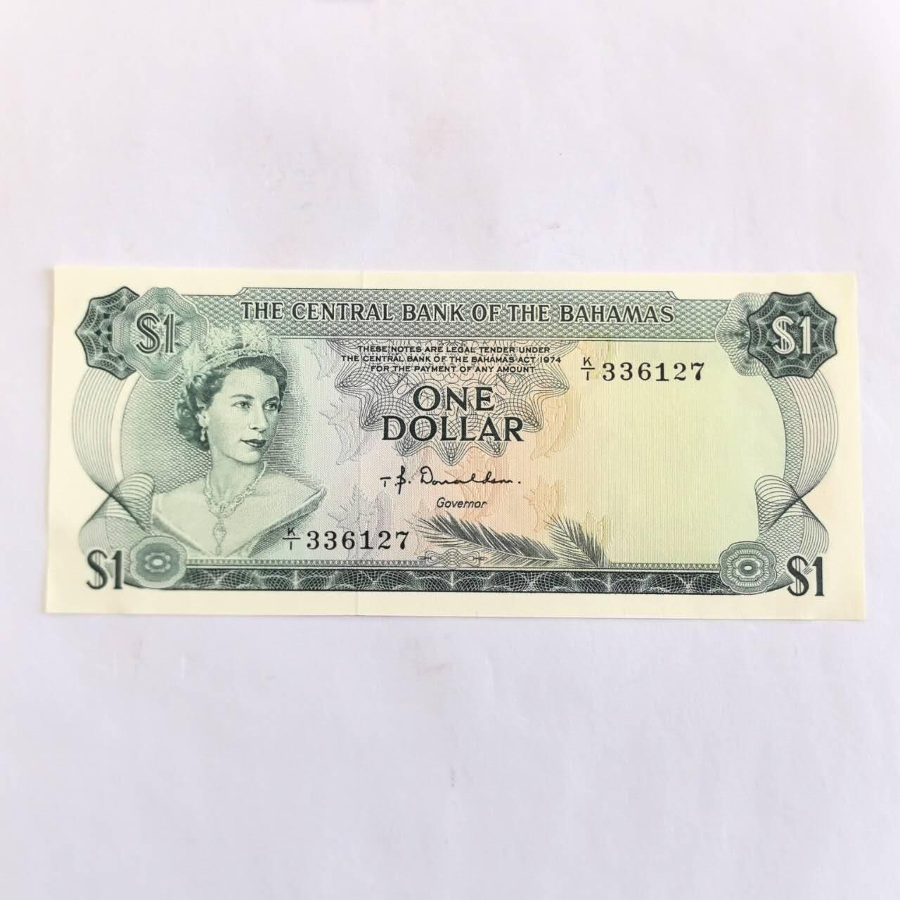 各国外币第110期 巴哈马1元1974年 全新
