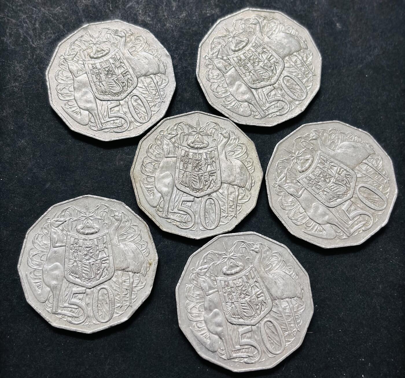 文馨钱币收藏 2026新年第五场（第 291 场）【长期接代拍品】 好品澳大利亚 50 分 6 枚