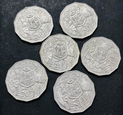 文馨钱币收藏 2026新年第五场（第 291 场）【长期接代拍品】 - 好品澳大利亚 50 分 6 枚