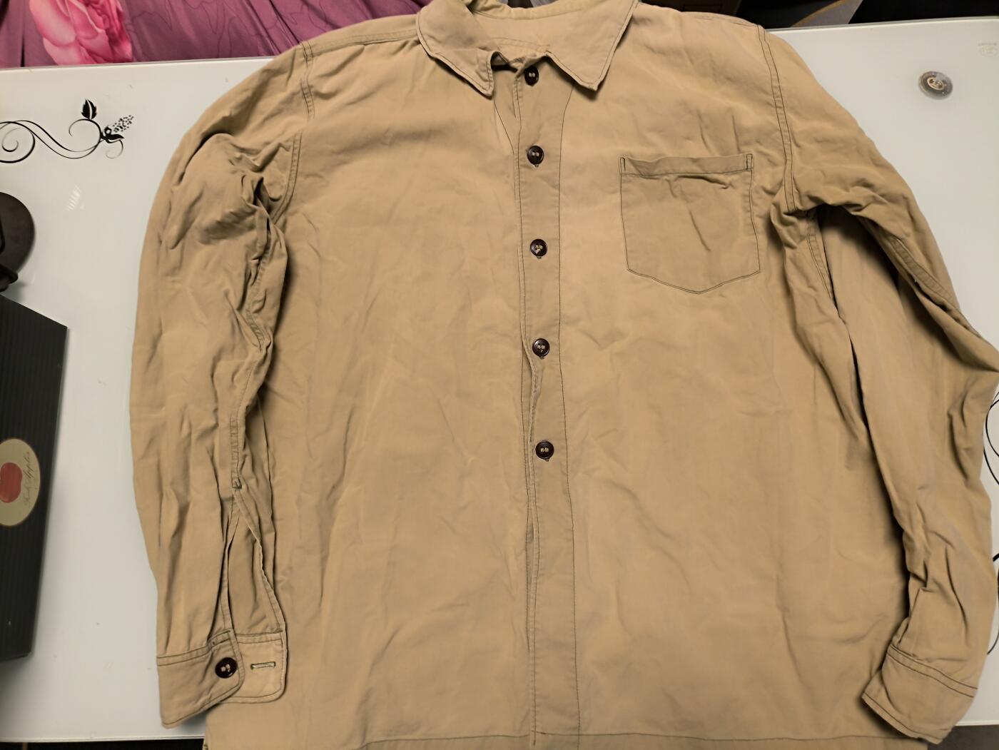 （店主清仓 大量自藏 制服徽章盛宴）罗岚⭐爱藏⭐甄选专拍第五场-分享拍场赚佣（实体经营） su-M65式陆平纹棉布衬衣 一号尺码 特殊55时期缝合线工艺  非常少见的66-69年过渡时期产品