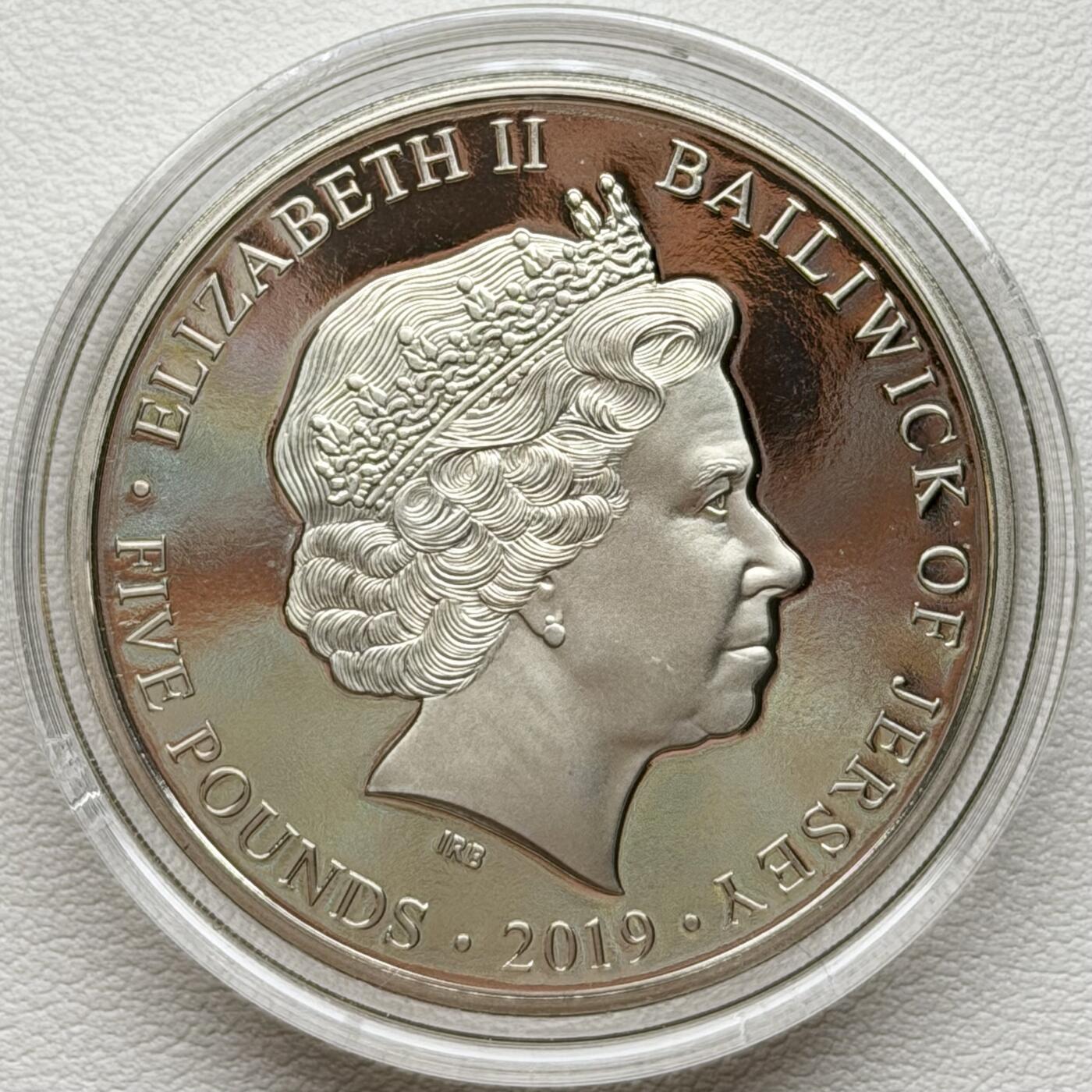 ＜星葵🌻钱币社＞散币克朗场第69期·2月3日发货 泽西岛2019年诺曼底登陆24小时·20点55·英军占领阿罗芒什5镑克朗型精制纪念币