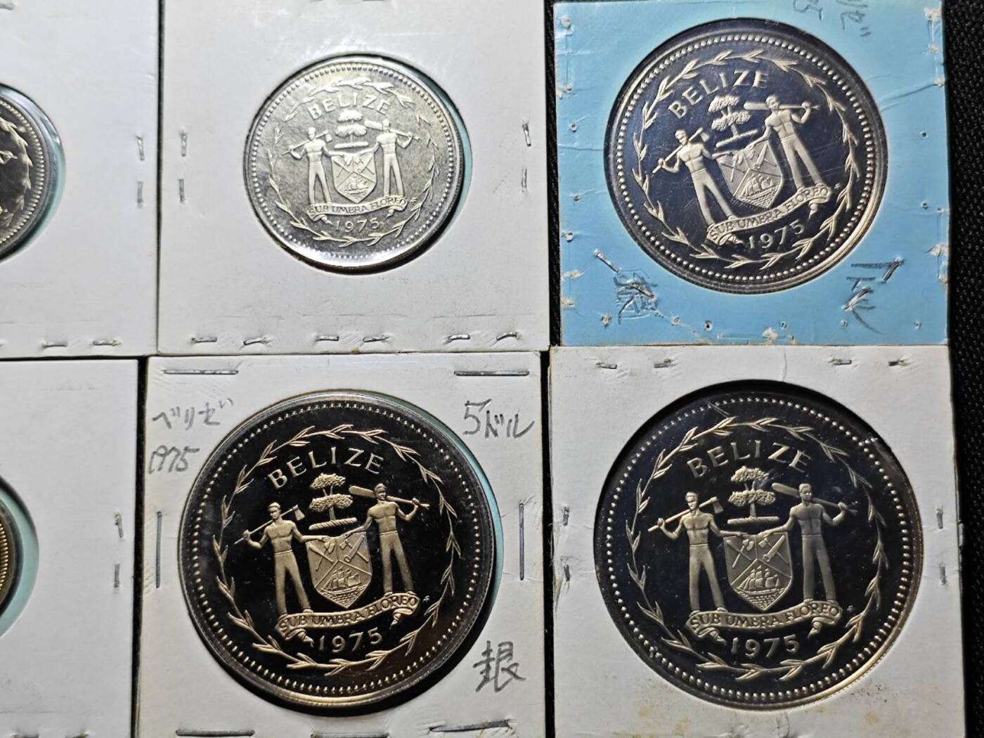 KK钱币收藏小铺  第398期 百期特拍（四拍之二） 2月预留时间 周末发货  1975伯利兹大小面值清年精制 铜镍套币 鸟版！