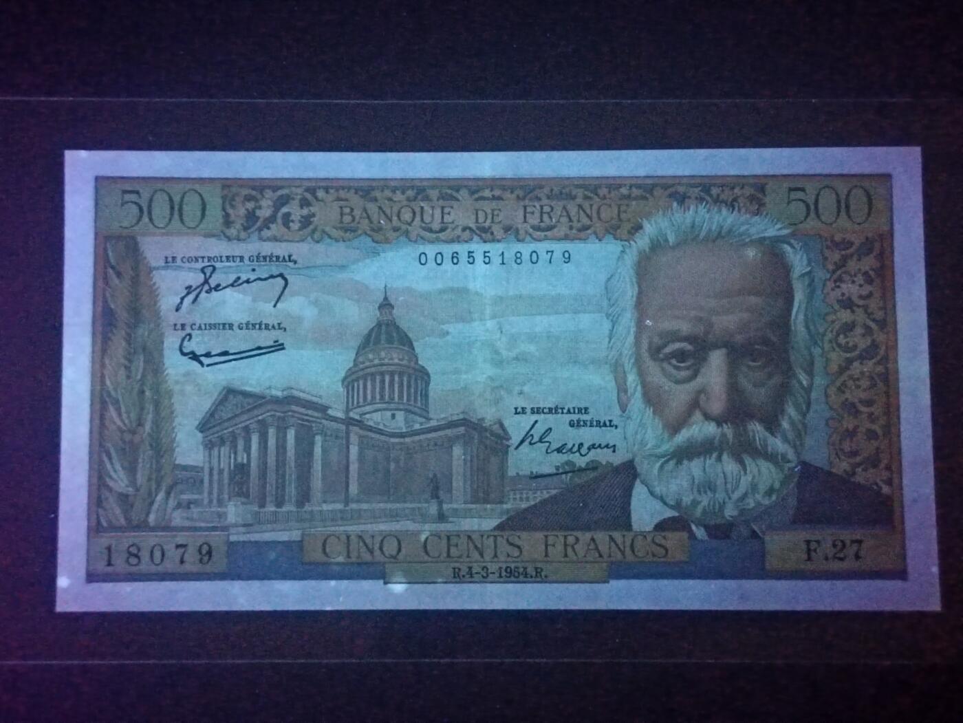 2026二月第一期，总215期 法国1954年500法郎AUNC有针孔，文学家雨果和他的长眠之地/他的故居