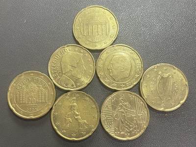 回流0201 - 20欧分不同国家7枚