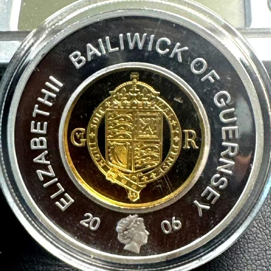 长老汇蛇年精选第九十七场拍卖 根西2006年精制克朗型纪念币 母子币 君主系列 乔治六世， 发行量稀少