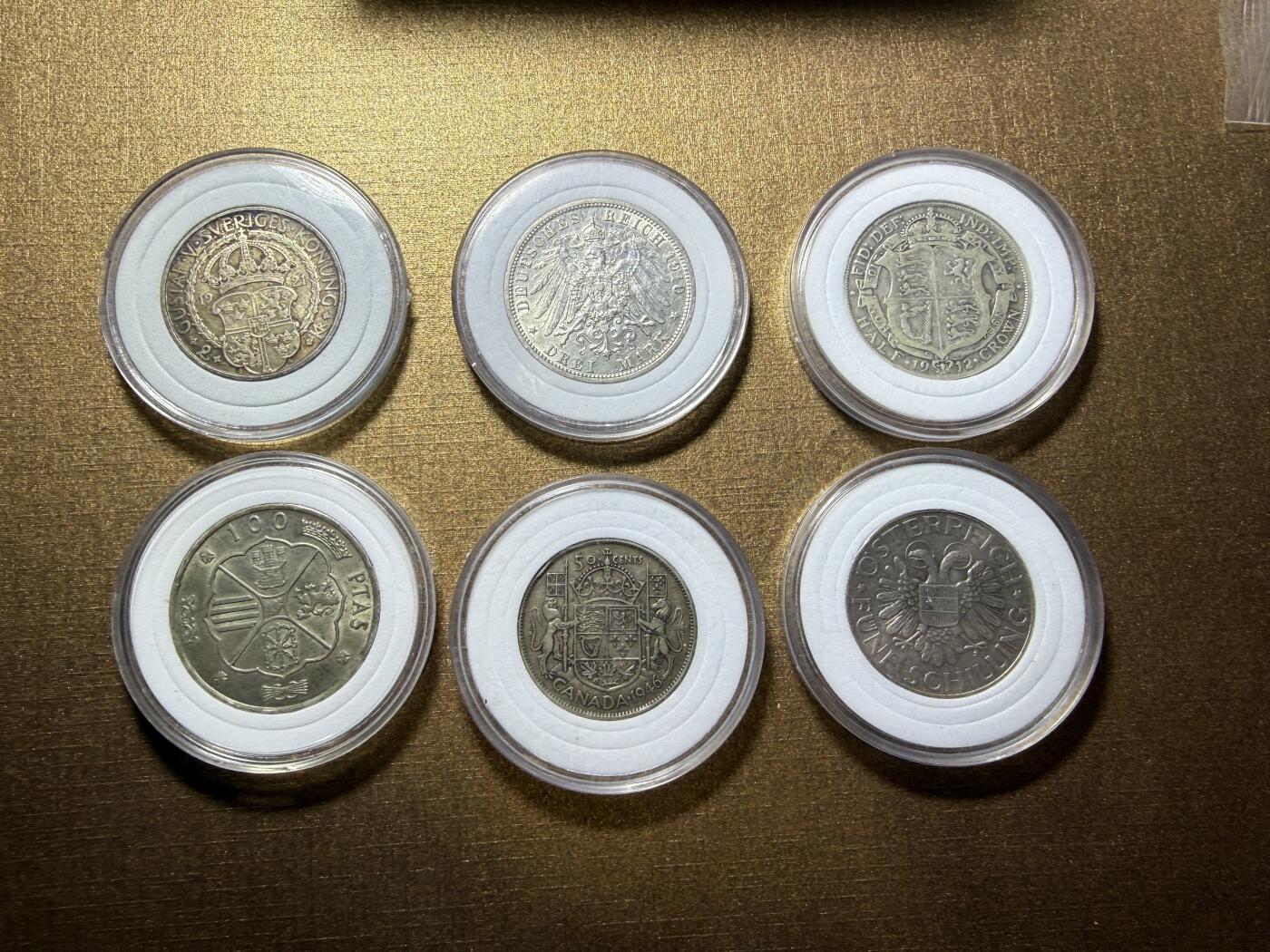 CSIS-GREAT评级精品钱币拍卖第三百三十期 瑞典西班牙德国普鲁士加拿大英国奥地利6枚银币组合低于料钱银价6枚